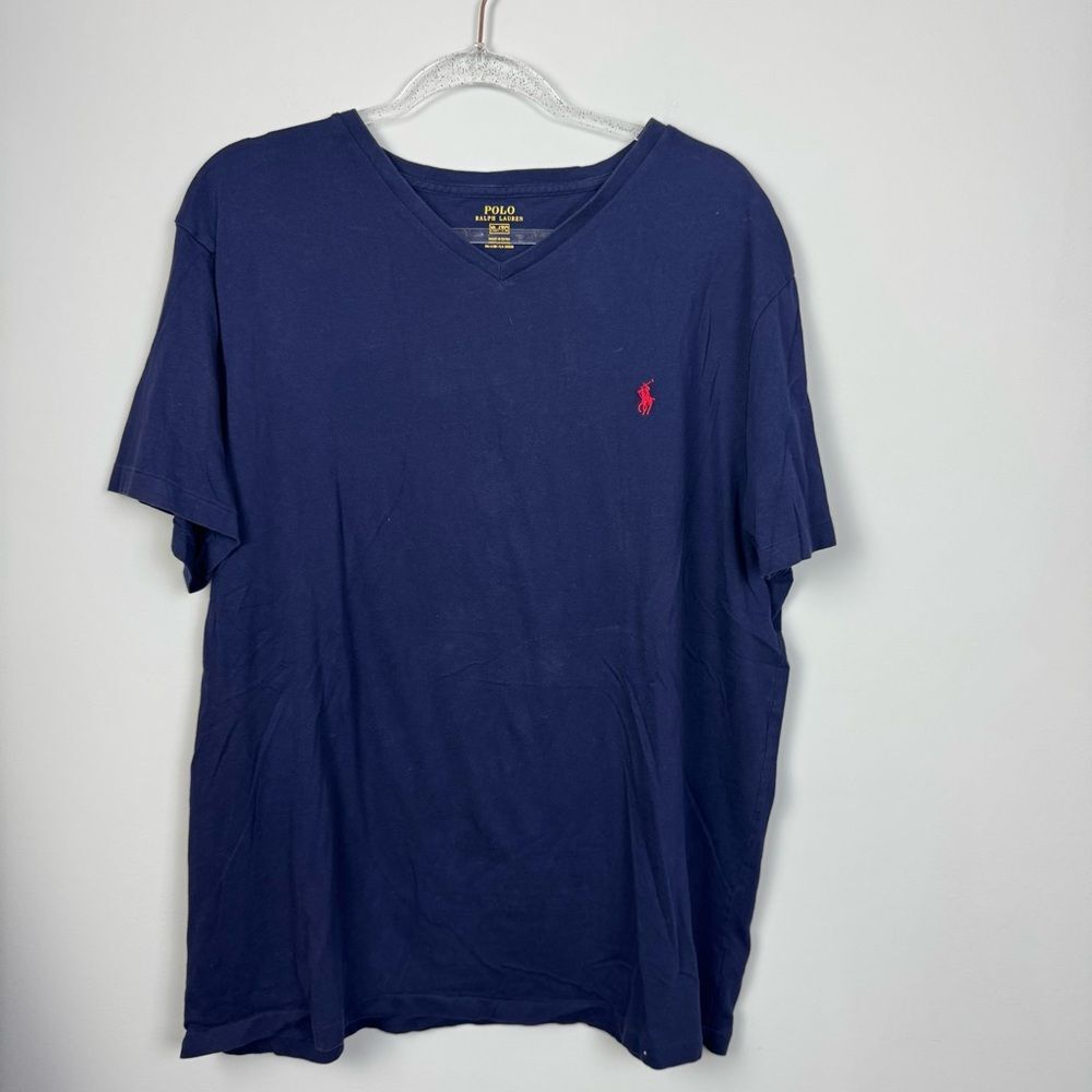 POLO RALPH LAUREN | Deep Blue V-Neck Short Sleeve T-Shirt Men’s Size X-Large